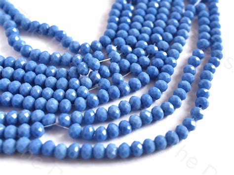 Sapphire / Light Blue Opaque Rondelle / Tyre Faceted Crystal Beads