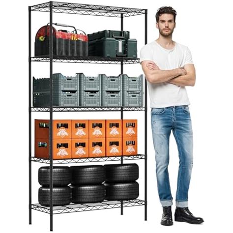 XXkseh 5 Tier Metal Storage Shelves 36 L x 14 W x 72 H India | Ubuy