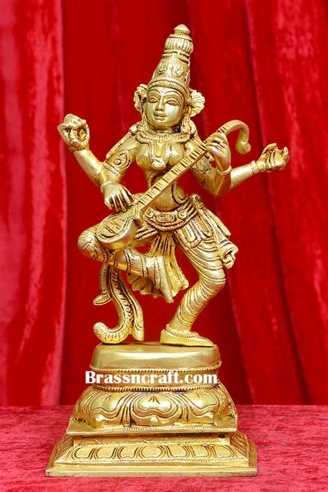 Brass Saraswati Idol – Brassncraft