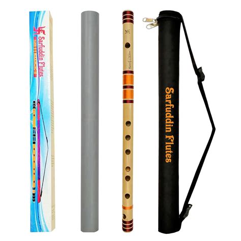 Sarfuddin Flutes C Natural Medium Bamboo Flute Bansuri Professional ...