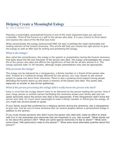 Image result for Best Eulogy Examples