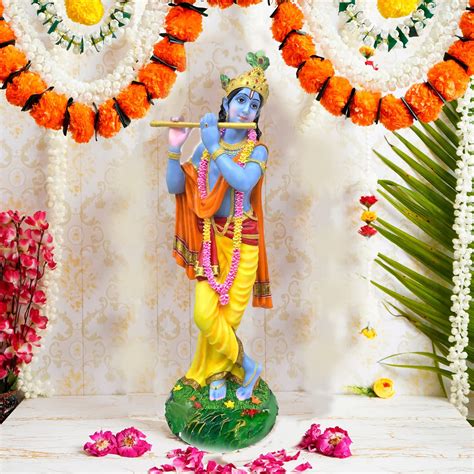 Buy SN Handicrafts Krishna Playing Flute Showpiece Antique Decor Thakur ...