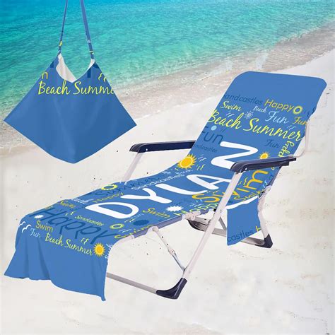YunTu Custom Name Beach Chair Cover with Side Pockets India | Ubuy