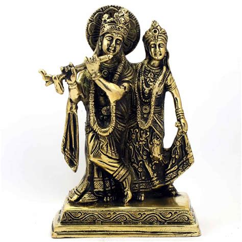 SmileSellers Brass Radha Krishna idol