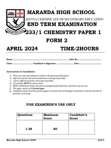 Image result for Science Test Paper Form 2