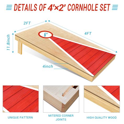 Bean Bag Toss Game Board Dimensions Bean Bag Toss Cornhole Game
