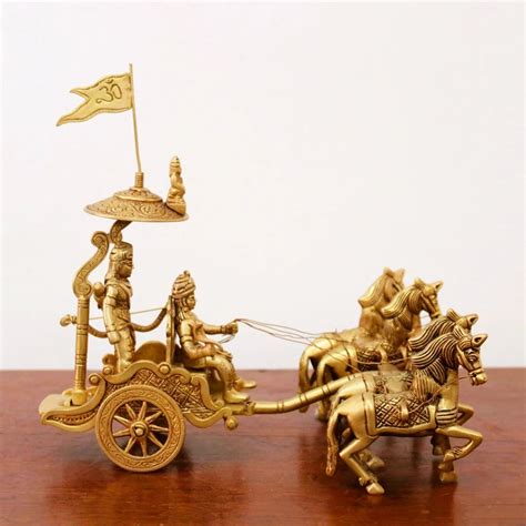 ADVANZO Brass Krishna Arjuna Rath Showpiece | Mahabharat Krishna Arjuna ...