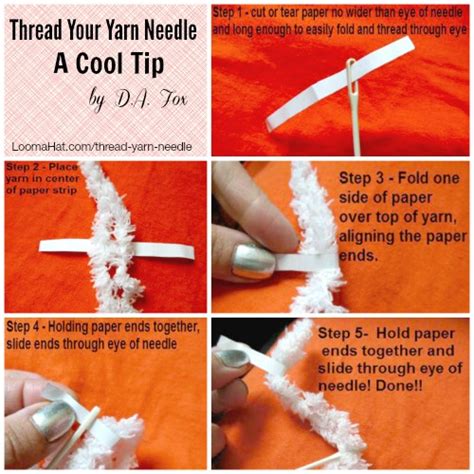 Image result for How to Thread a Needle Point Needle Using Yarn