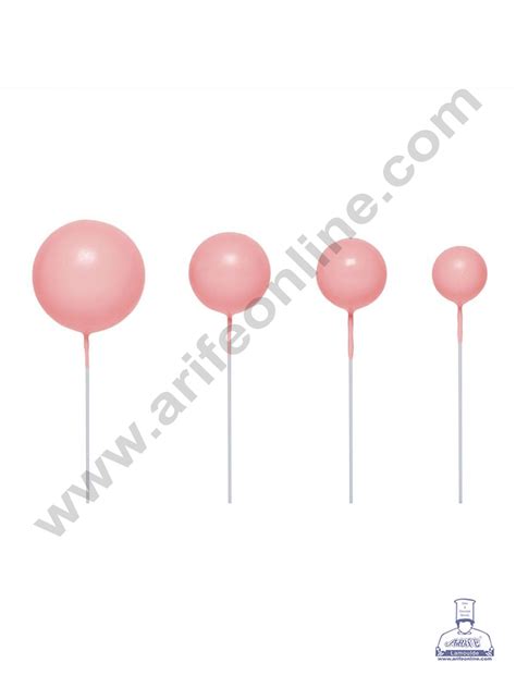 CAKE DECOR™ Pink Faux Balls Topper For Cake and Cupcake Decoration - 2 ...