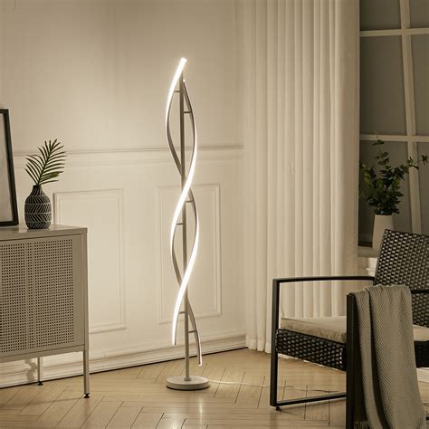 Modern Spiral LED Floor Light Free Standing Bedroom Decor