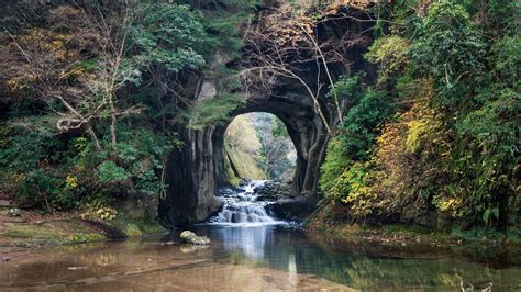 Wallpaper river, cave, trees, nature, landscape hd, picture, image