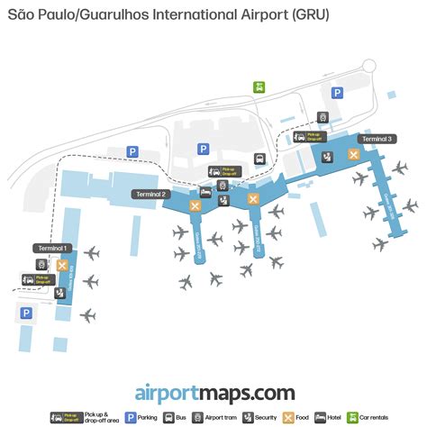 Map of São Paulo Airport (GRU) – Terminal Map | Airportmaps.com