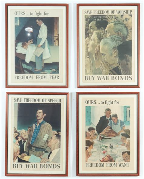 At Auction: Norman Rockwell, NORMAN ROCKWELL - THE FOUR FREEDOMS - 1943