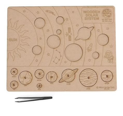 Ratnas Wooden Solar System Pik & Fix Puzzle for Kids