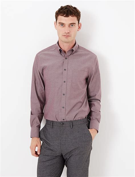 Buy Tailored Fit Pure Cotton Oxford Shirt at Marks & Spencer