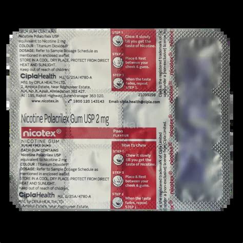 NICOTEX 2MG PAN TABLET 12'S Price, Uses, Side Effects & Substitutes ...