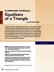 Equalizers of a triangle - ePrints@APU