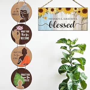 Chaka Chaundh Wood Set Of 2 - Buddha Quotes Wall Hanging Items - Buddha ...