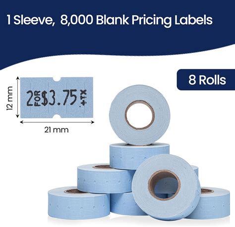 Perco 1 Line Blue Labels - 8 Rolls, 1 Sleeve, 8,000 India | Ubuy