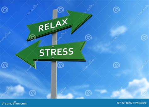 Relax and Stress Arrows Opposite Directions Stock Illustration ...