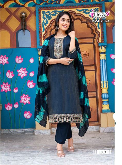 Mystic 9 Rashmika Vol 1 Simer Kurti Combo 8 pcs Catalogue
