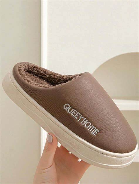 Waterproof Thermal Slippers For Men, Non-Slip Thick Sole Indoor Outdoor ...