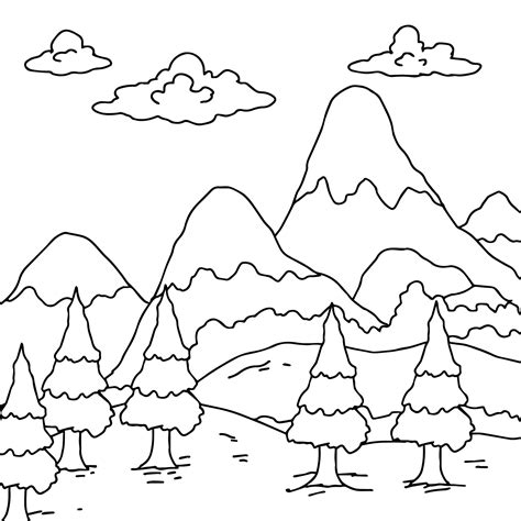 Landscape Coloring Pages 的图像结果
