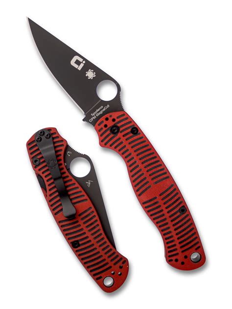 Para Military® 2 Red/Black G-10 CPM® MagnaCut® Crucible – Spyderco