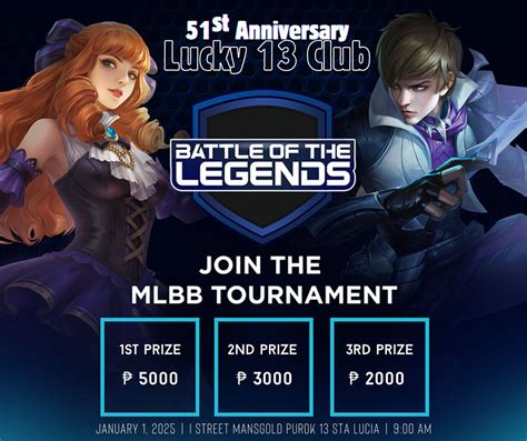 LUCKY 13 CLUB FIRST EVER ML ONLINE TOURNAMENT, Purok 13 I-Street ...