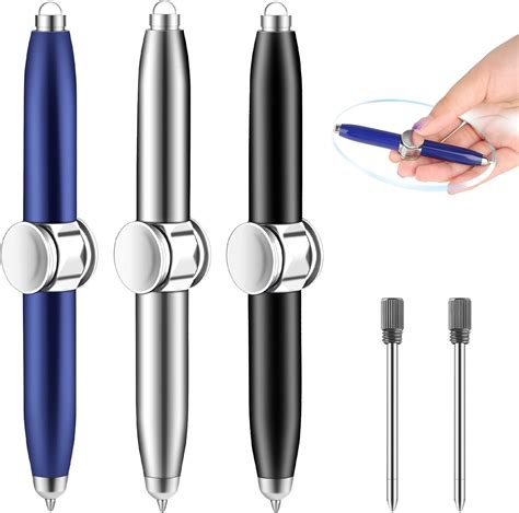 3 Pcs Spinning Pen Fidget, Metal Rolling Adhd Pen, Relieve Stress ...