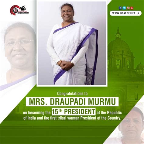 Draupadi Murmu: 15th President of the Republic of India - Beat of Life ...