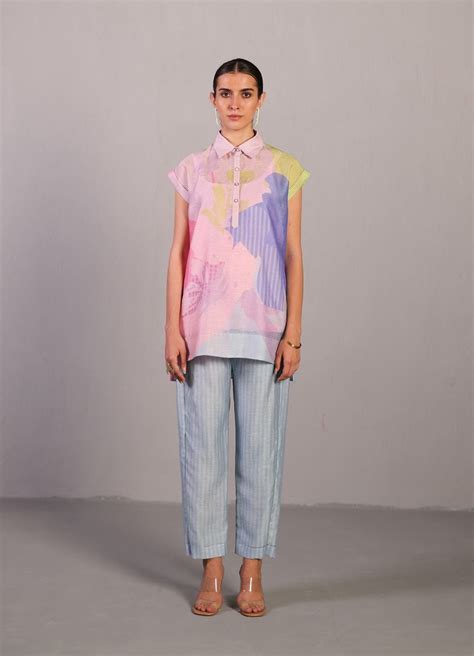 Buy - Pear green and maya blue kurta with pants | Elan Store