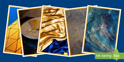 Blue and Gold Wall Art Posters (teacher made) - Twinkl