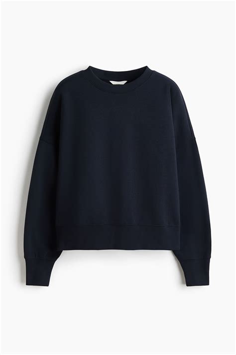 Women's Navy blue Oversized Sweatshirt | H&M CA