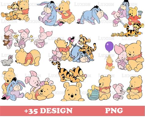 Buy Set of Baby Winnie the Pooh Kids PNG Bundle, Tigger PNG , Eeyore ...