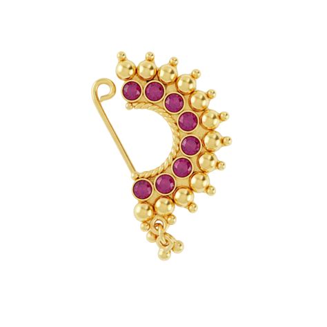 Karwar Nath Pink Gold-Plated Left Clip-On | 92.5% Silver
