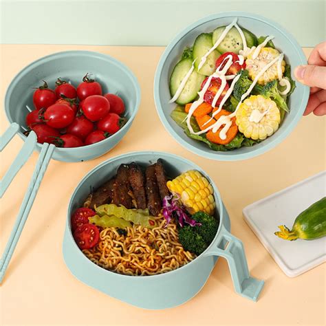 GXFMYA Microwave Ramen Bowl Set with Strainer, 6-Piece Ramen Bowl with ...