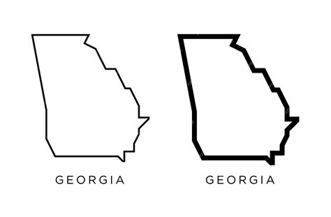 Premium Vector | Georgia states of usa map icon outline style and flat ...