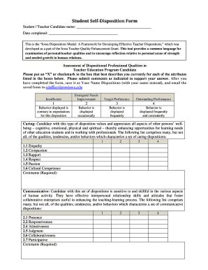 Fillable Online assets nwciowa Student Self-Disposition Form ...