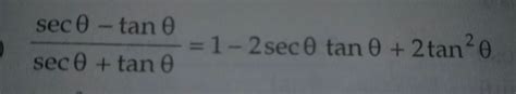 10 POINTS.PROVE THAT :-[tex] \frac{sec - tan }{sec + tan} = 1 - 2sec ...