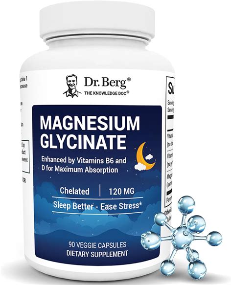Amazon.com: Dr. Berg Magnesium Glycinate with Vitamin D & B6 for Stress Relief, Calm, Relaxation ...