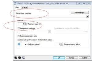 Lag selection and cointegration test in VAR with two variables