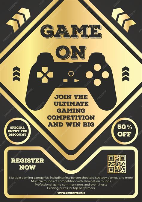 Premium Vector | Ultimate gaming competition flyer