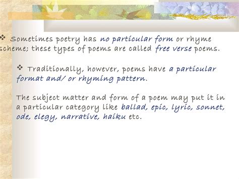Forms of poetry updated | PPT