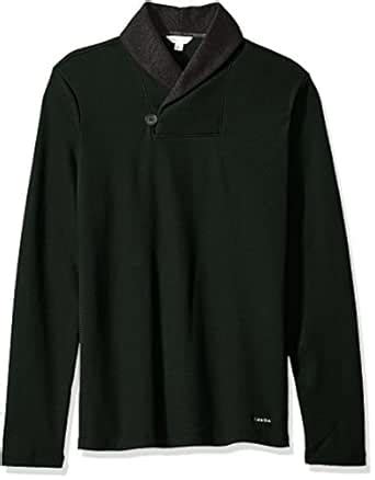 Calvin Klein Men's Long Sleeve Color Block Shawl Collar Pullover ...