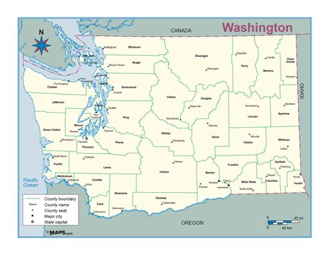 Washington State County Map | Maps.com.com