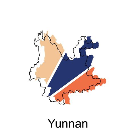 High detailed vector map of Yunnan modern outline, Logo Vector Design. Abstract, designs concept ...