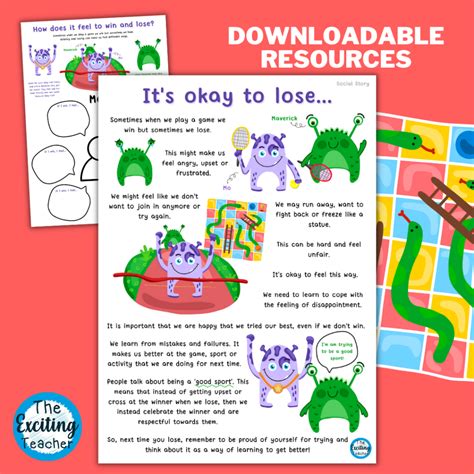 It’s okay if I lose… Social Story about Sportsmanship, Losing and ...