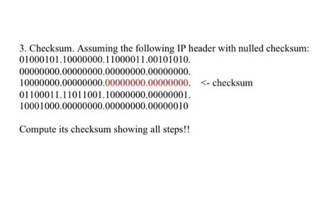 Image result for Calculating a Header Checksum Examples