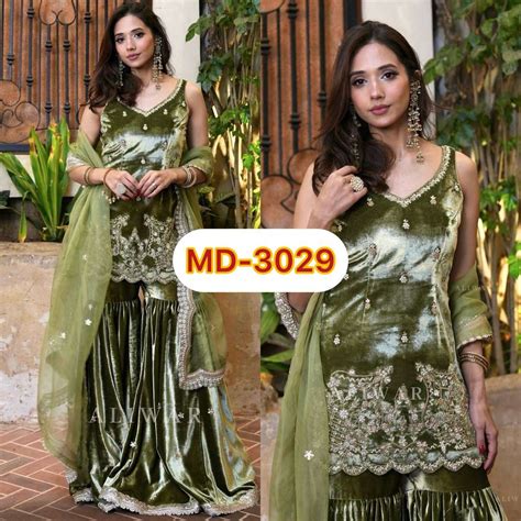 MD 3029 HEAVY GORGEOUS LOOK DESIGNER PARTY WEAR READY MADE SHARARA ...